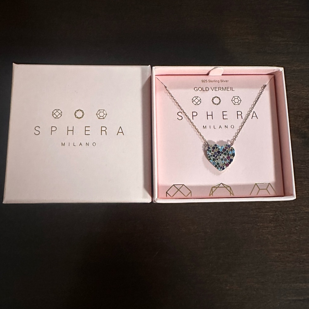 Sphera Milano 14-K Gold over .925 Sterling Silver, Cubic Zirconia Necklace, 16”